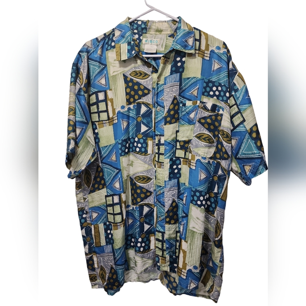 WIBCO men's silk medium dress shirt blue